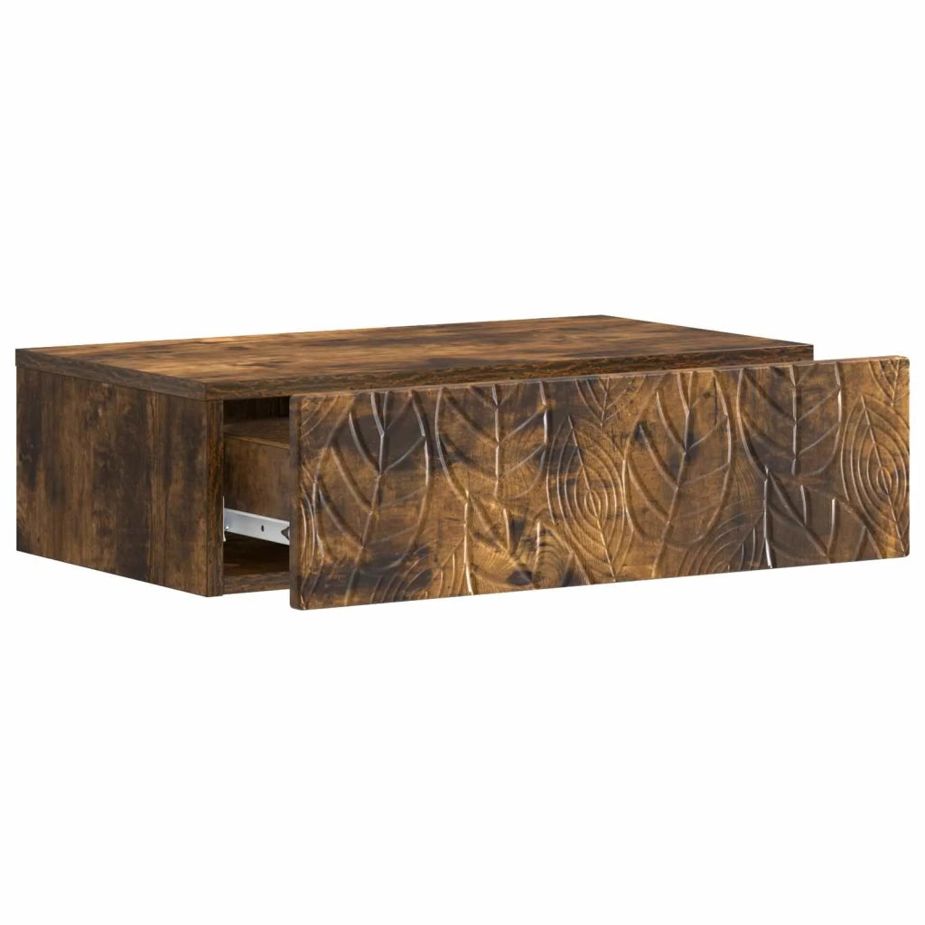 Tavolino da Parete Laterale | Tavolo laterale | Tavolino Rovere Fumo 87,5 x 34,5 x 17 cm