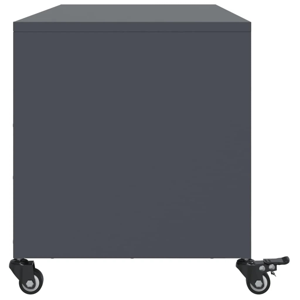 Mobile TV multimediale scaffale TV credenza mobile TV sala da pranzo soggiorno camera da letto 100,5 x 39 x 43,5 cm acciaio antracite 02_0026379