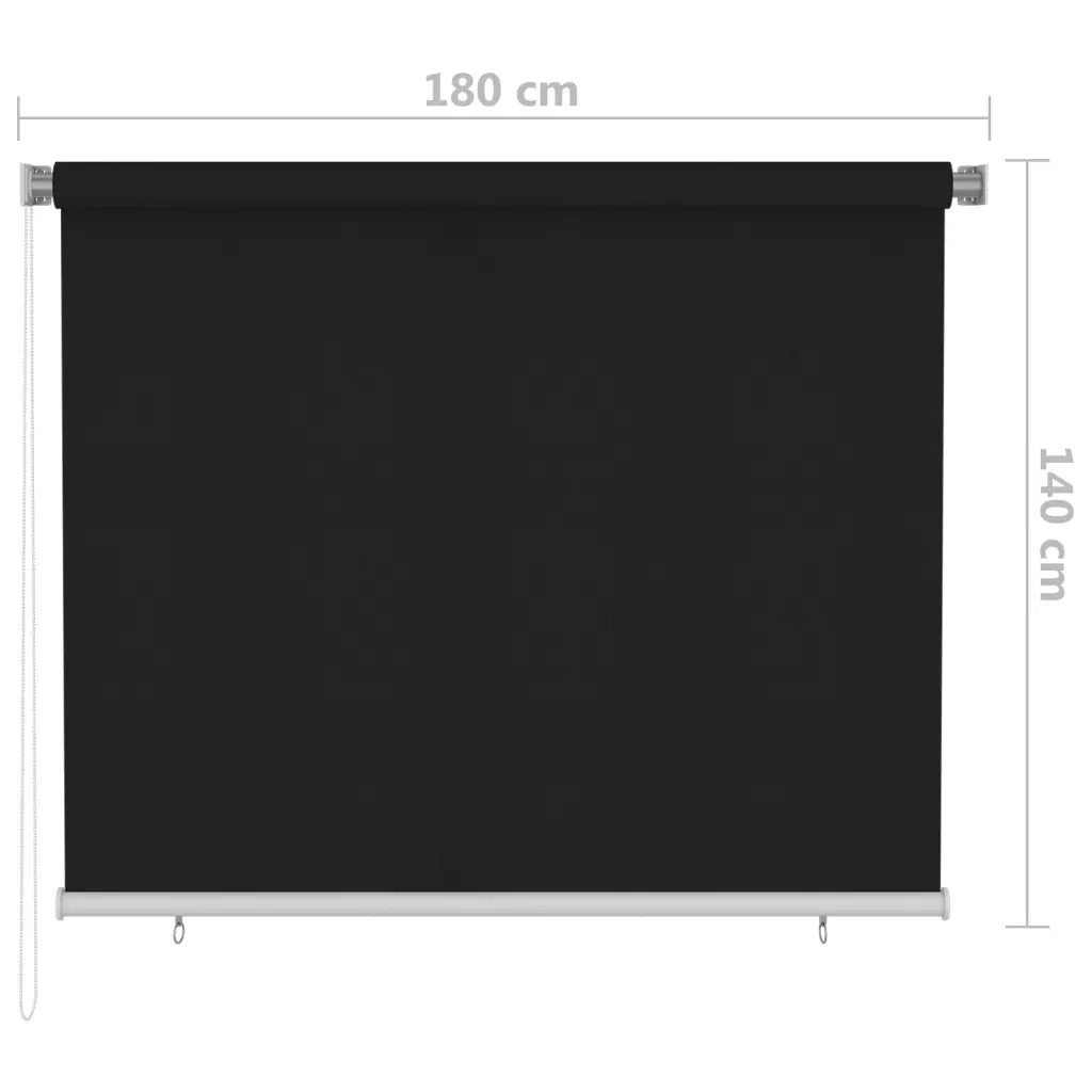 Tenda a Rullo per Esterni 180x140 cm Nera 312945