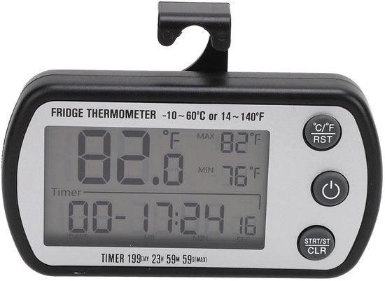 Termometro per Frigorifero Digitale - Precisione Alta - Display LCD Grande - Impermeabile - Magnetico Integrato - Intervallo di Temperatura -10-60℃ - Termometro per Congelamento