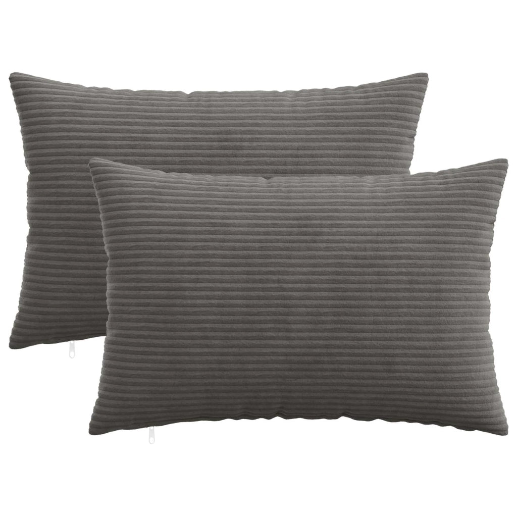 Federa 2 pcs HEERLEN Grigio Scuro 50 x 70 cm corduroy 911315