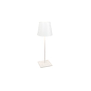 Zafferano Lampada a led da tavolo Poldina L Desk Bianca ricaricabile e dimmerabile con batteria fino a 12 ore