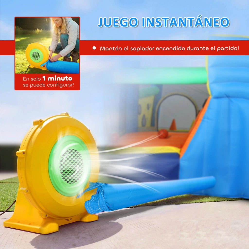 Castello gonfiabile acqua ¨C zephmum ¨C 8 in 1 con scivolo trampolino canestro anelli