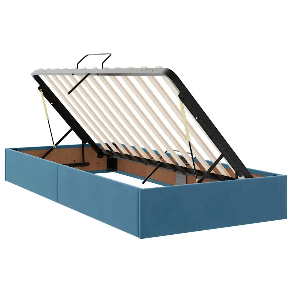 Letto con Contenitore Blu Scuro 90 x 200 cm Velluto 3370795