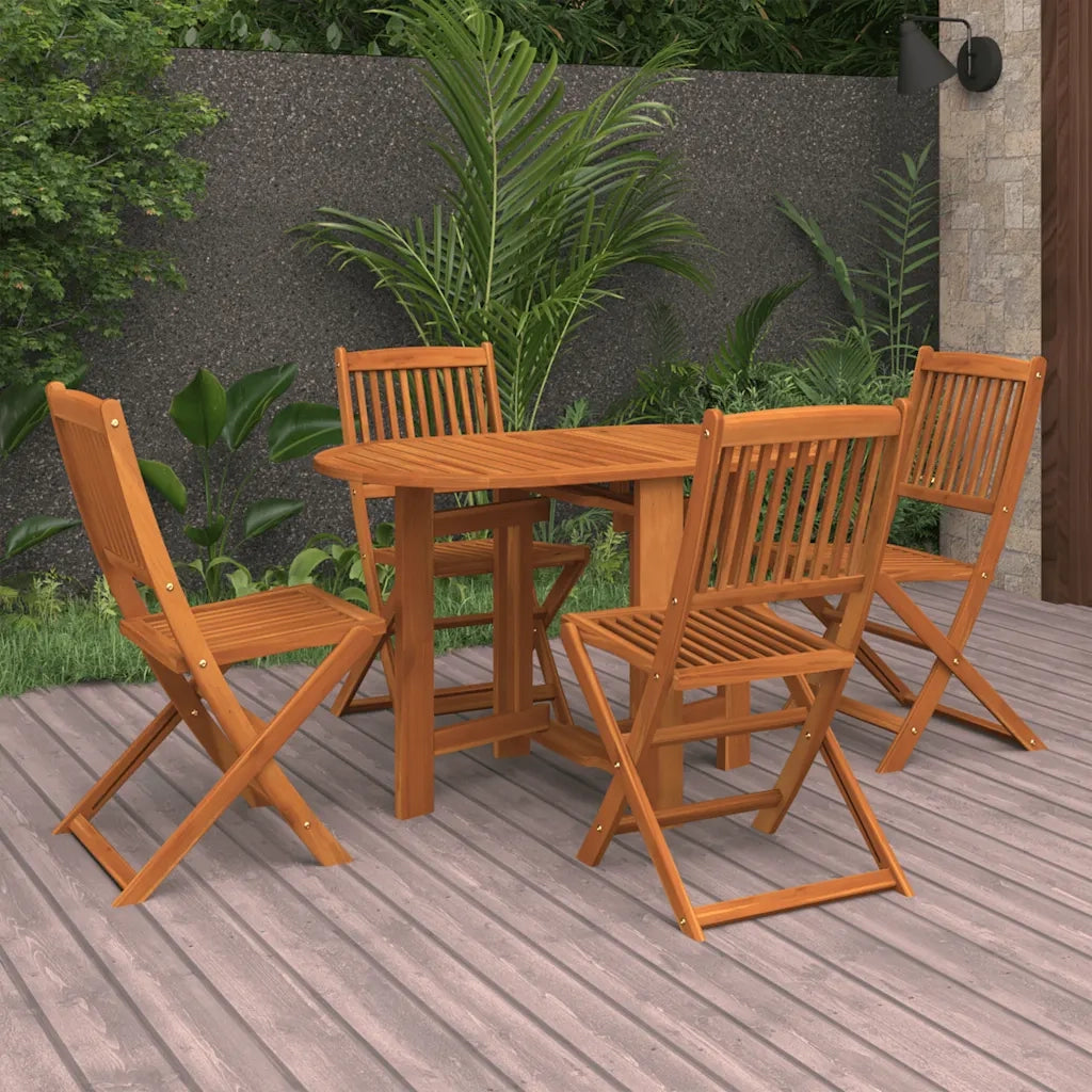 Set da pranzo da giardino da 5 pz in Legno Massello di Acacia 3086969