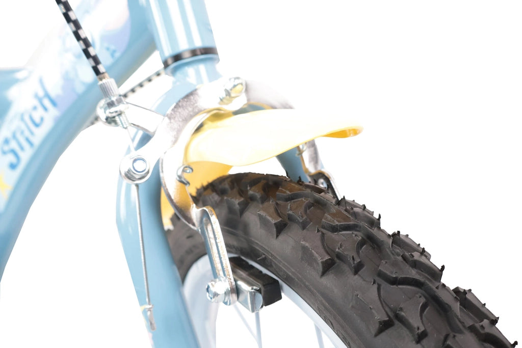 Bicicletta per Bambini 16" Disney Stitch Freni Caliper e Stabilizzatori in Acciaio Hi-Ten Azzurro