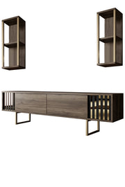 Porta TV in legno "Gold Line" - 180 x 30 x 48 cm - NoceNero