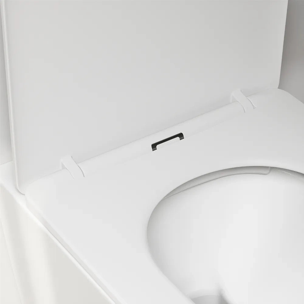 Coppia di sanitari sospesi in ceramica bianco lucido vaso rimless con copriwc soft-close e bidet | Europa Small