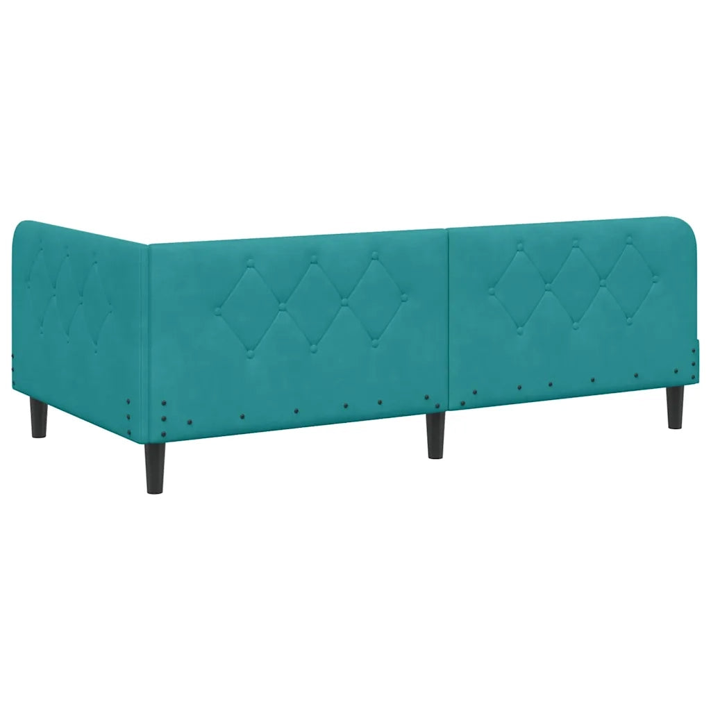 Cornice del letto ad angolo Turchese 100 x 200 cm Velluto 3394172
