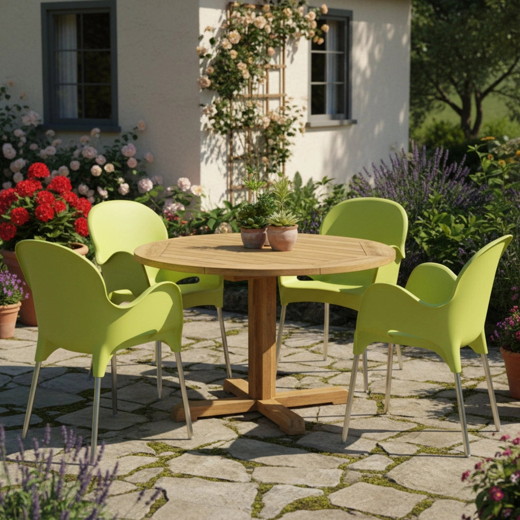 Raimund, Sedia da Esterno 4 Sedie Made in Italy, Verde