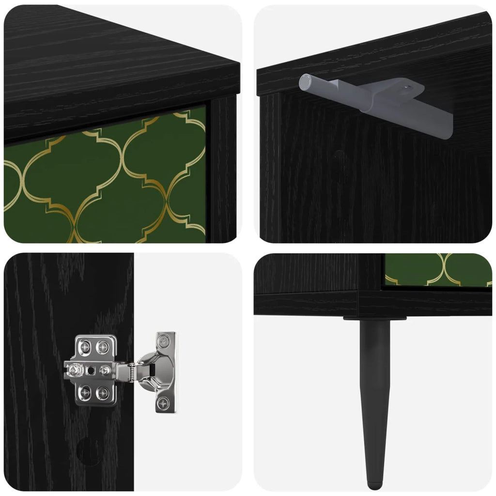 Armadio da Notte GELEEN Rovere Nero 36 x 33 x 51 cm 8007233