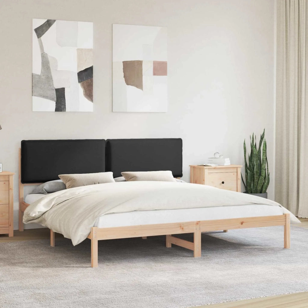 Letto con Testiera Rivestita Nero 200 x 200 cm 3405559
