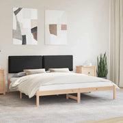 Letto con Testiera Rivestita Nero 200 x 200 cm 3405559