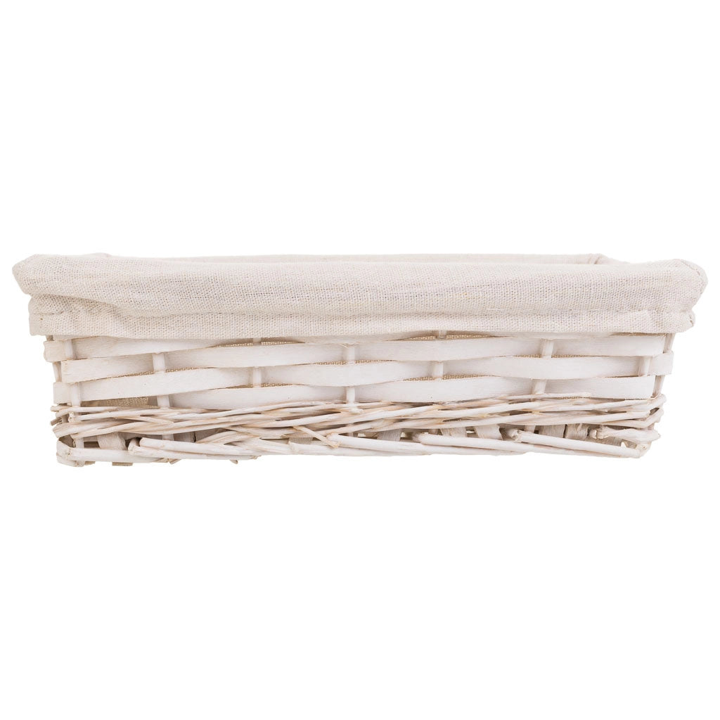 Vassoio in vimini bianco 29,5x20x07h