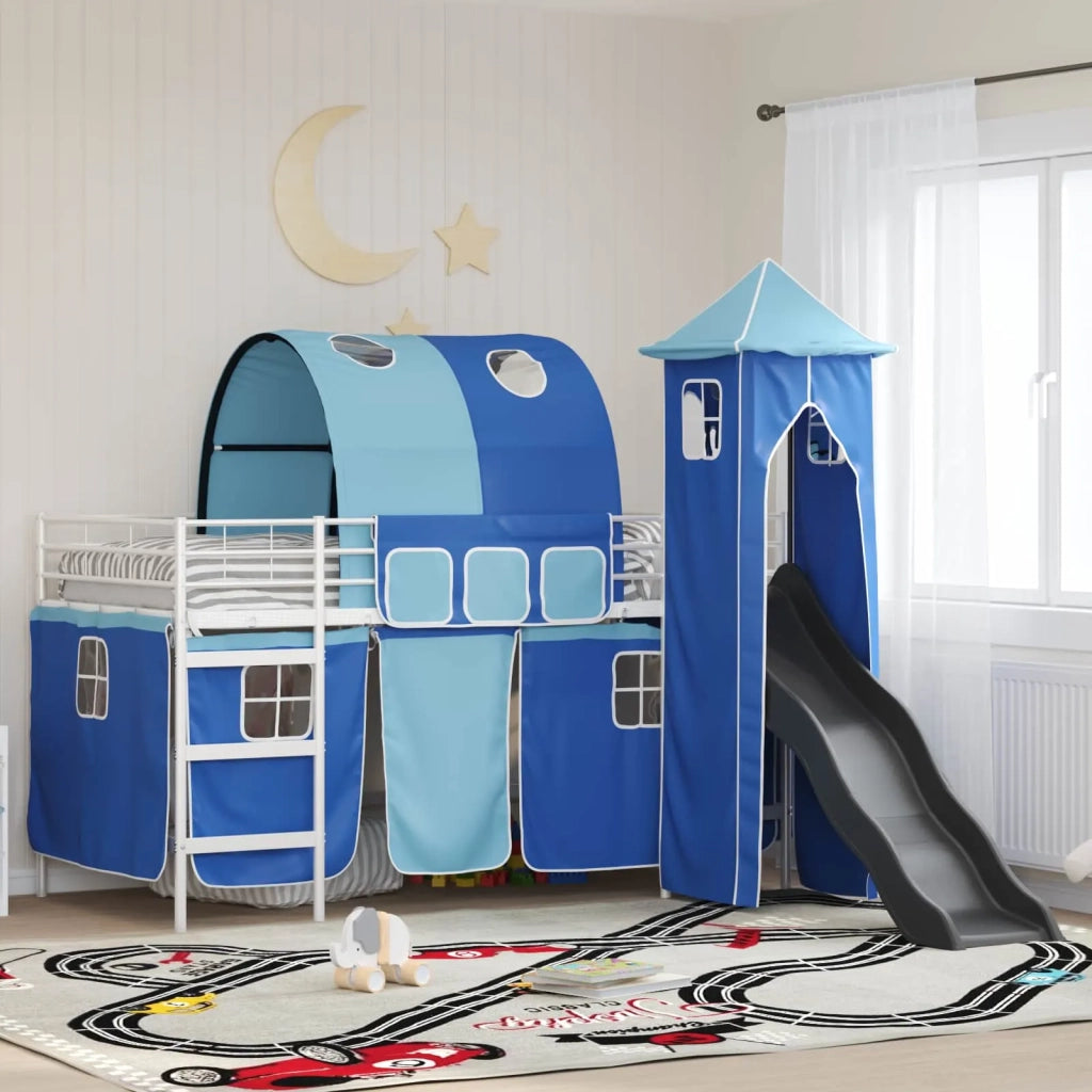 Struttura del letto loft per bambini Bianco e Blu 100 x 200 cm 42020904