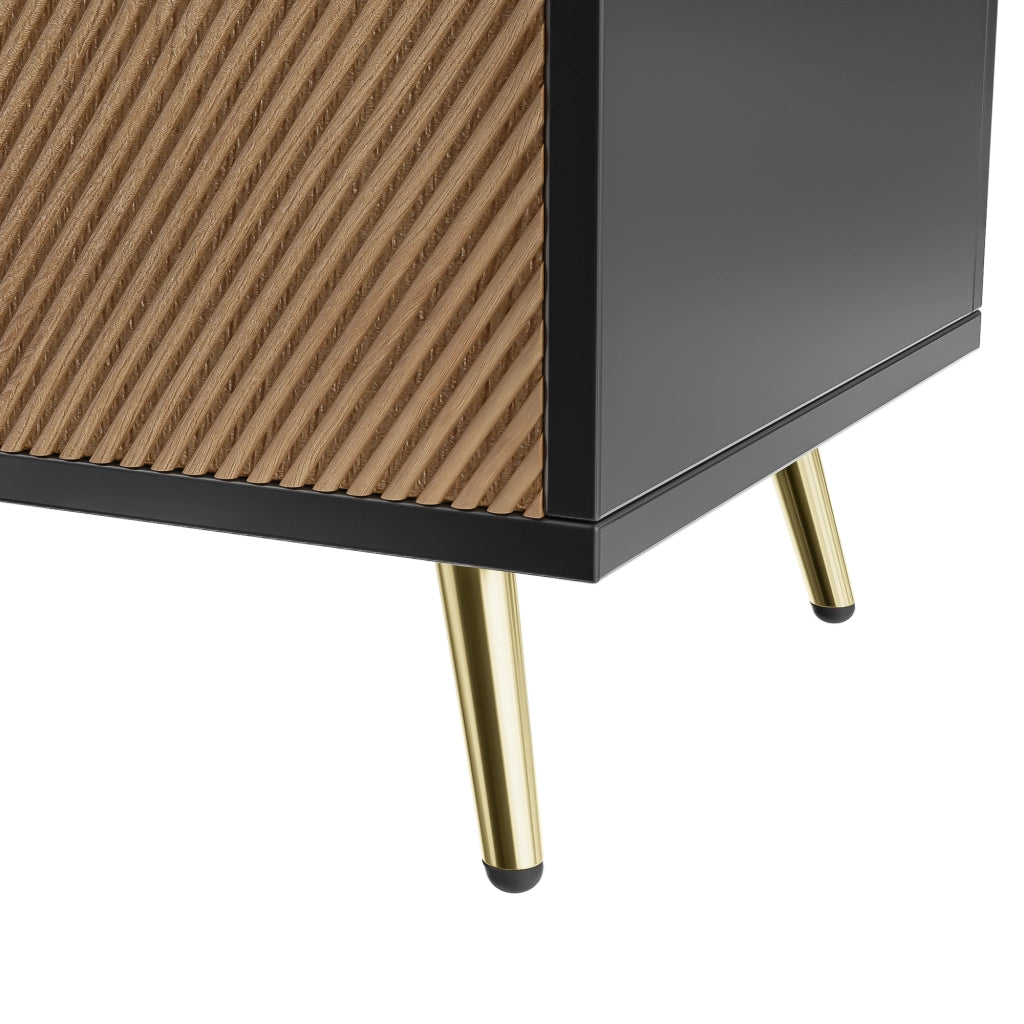 SIDEBOARD 160 x 40 x 75 cm Nero/Legno con 4 ante
