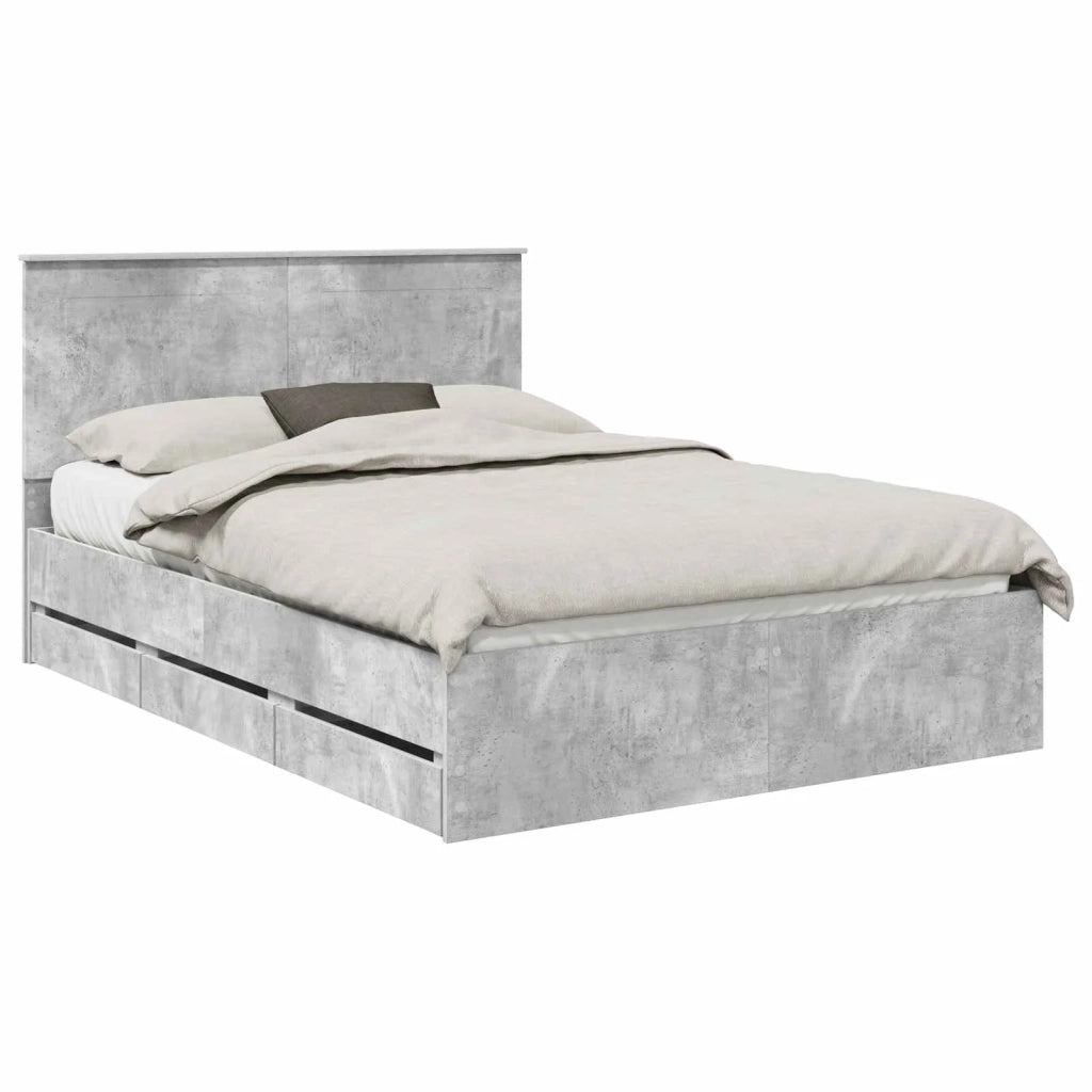 Struttura del letto con cassetto Grigio cemento 140 x 190 cm 3409457