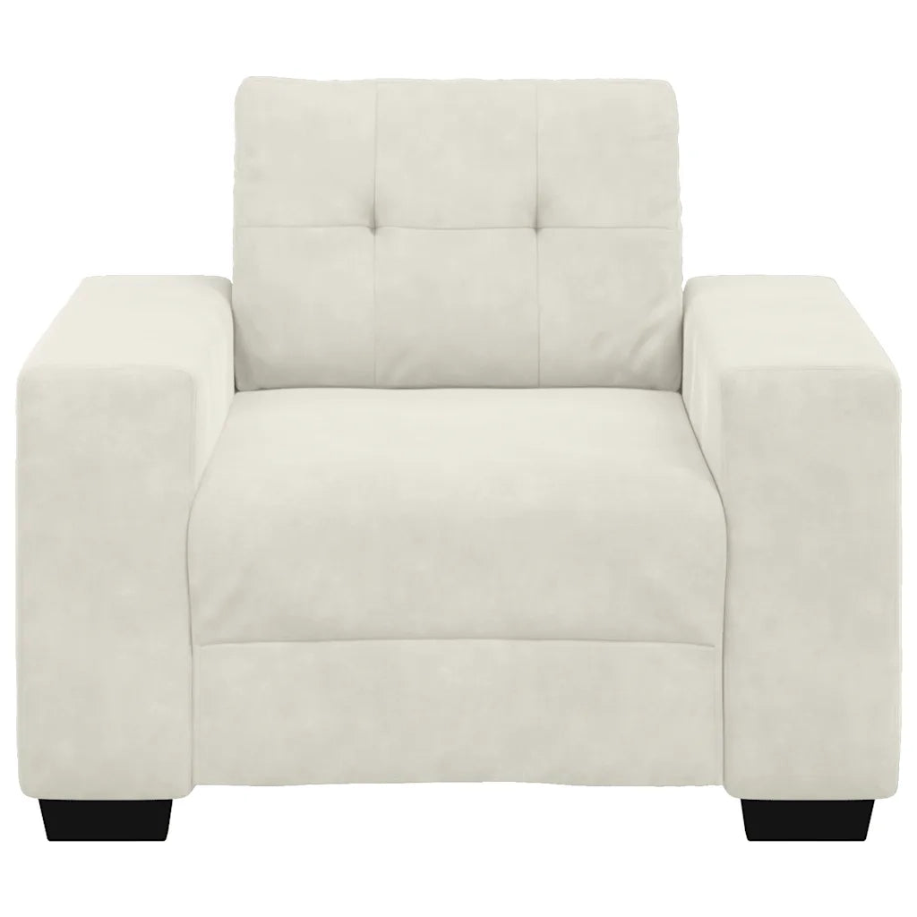 Divano Sedia Crema 100x78x80 cm Velluto 4105106