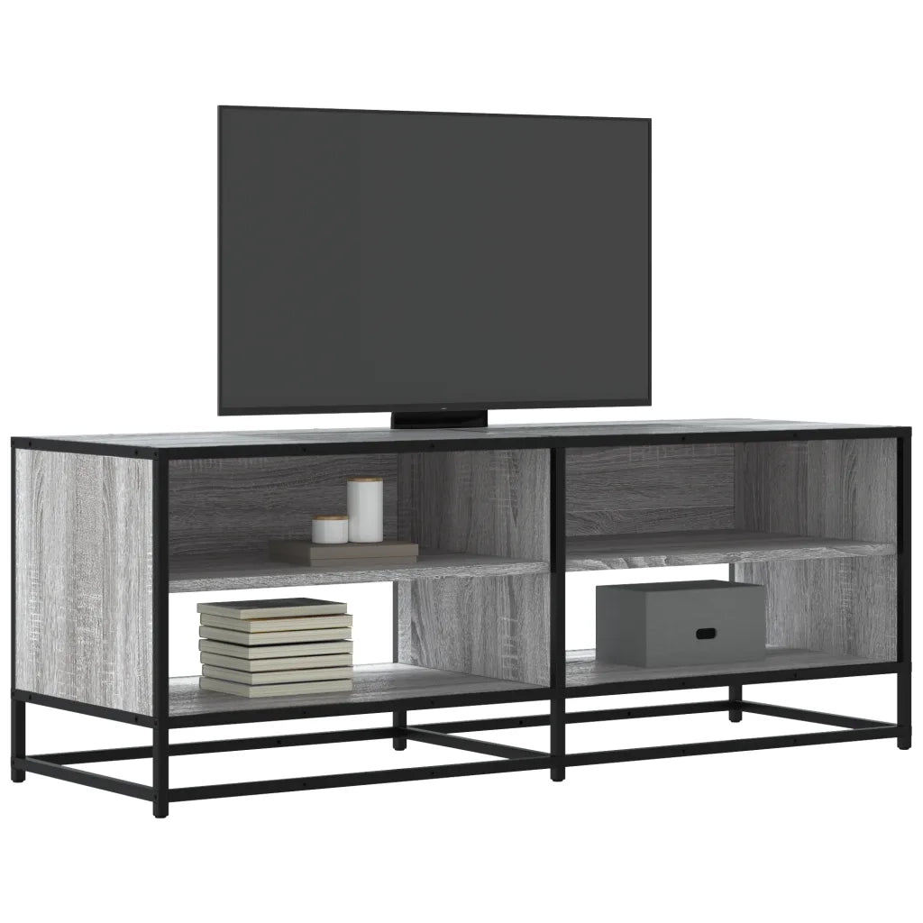 Mobile TV Grigio Sonoma 120,5x40x46cm Legno Multistrato Metallo 848892