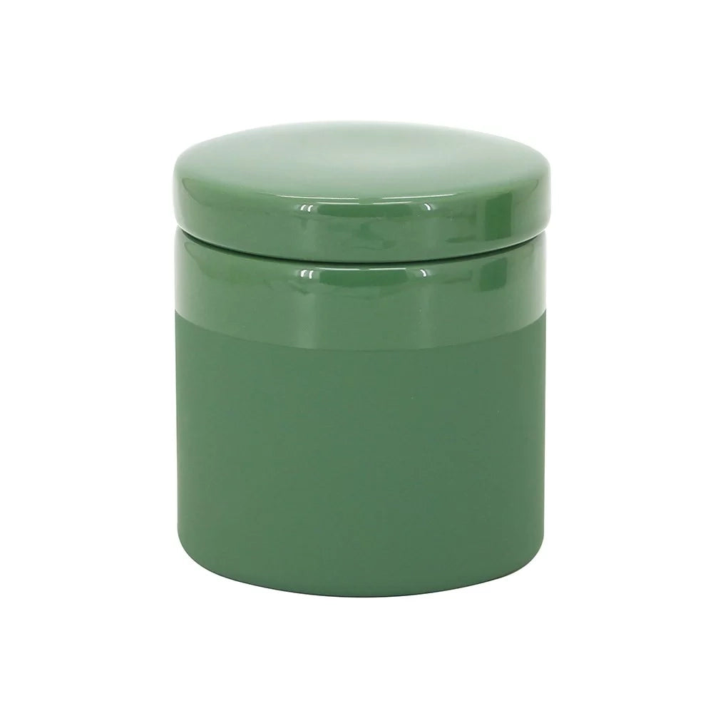 Barattolo porta cotone verde scuro con coperchio - Serie Green