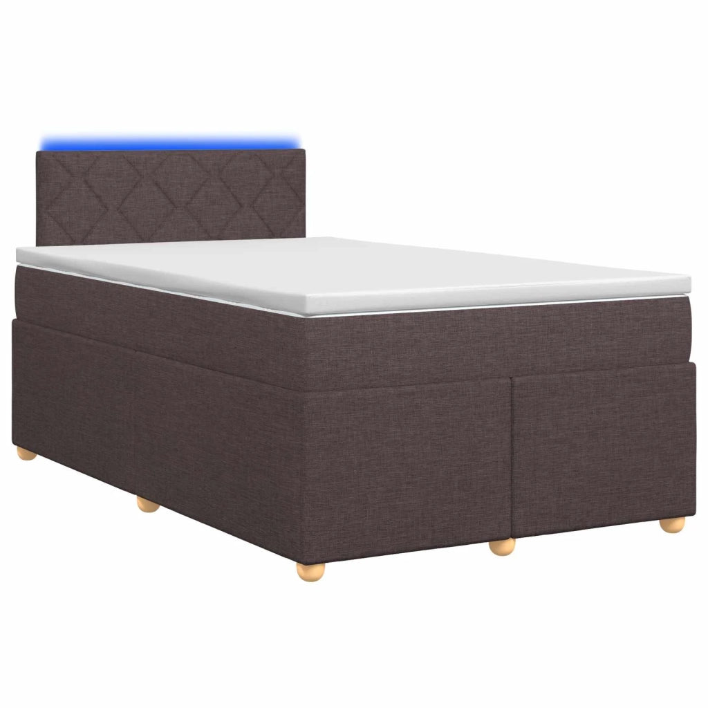 Letto box spring con materasso Marrone Scuro 120 x 190 cm 3452383