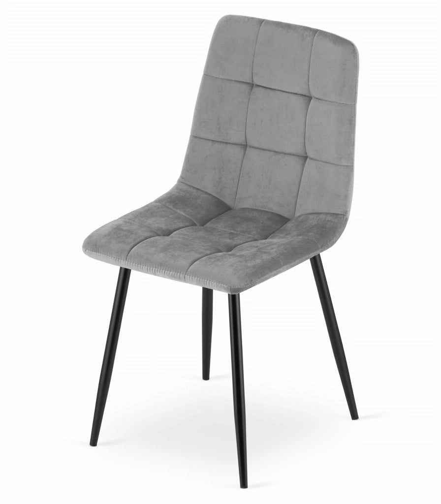 Sedia Valora PYRA in velluto grigio chiaro, design moderno x3