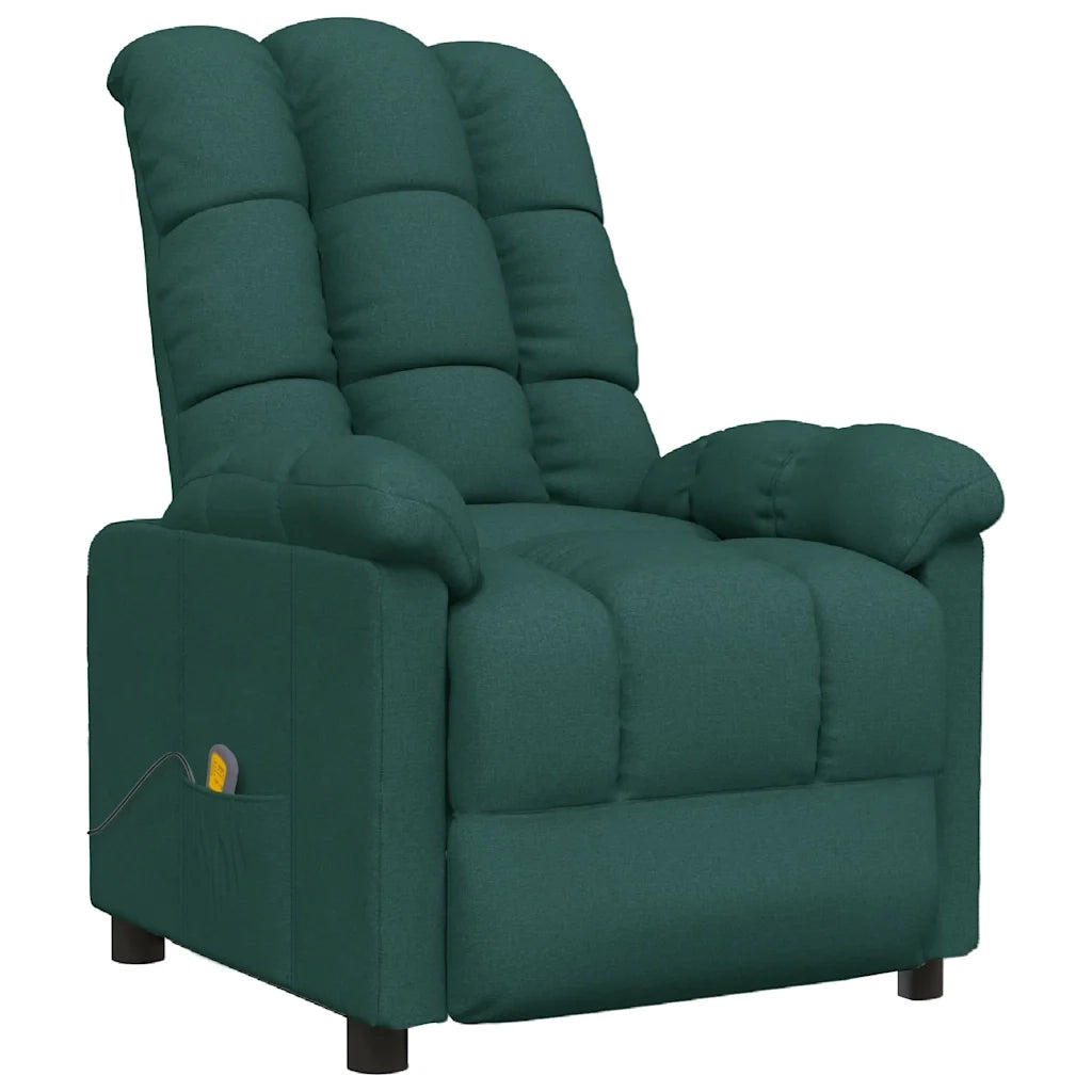 Poltrona Massaggiante Reclinabile Verde Scuro in Tessuto cod mxl 39196