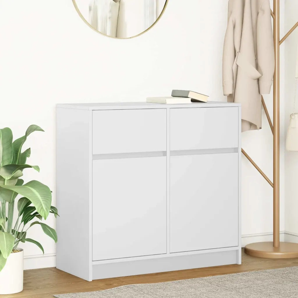 Credenza con Cassetto-Buffet-Armadio da cucina Bianco 80x34x76 cm in Legno Multistrato