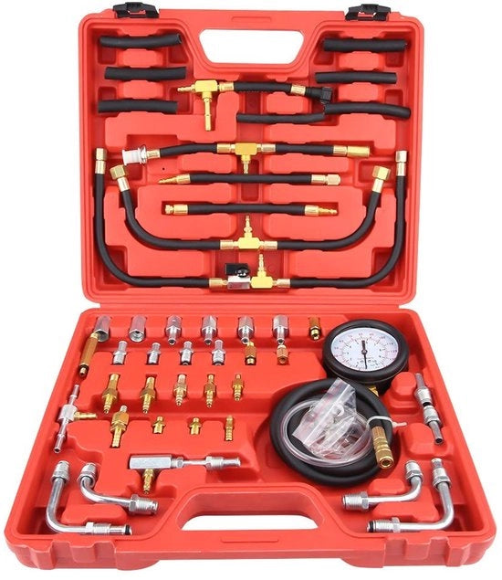 Kit diagnostico per pompa di iniezione del carburante - Drukmeter - 6 Piedi di tubo - Valvola di scarico di sicurezza - 4300g - Apparecchio per misurare la pressione del carburante