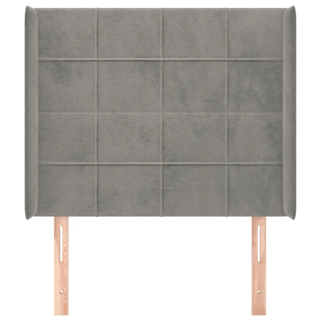 Testiera ad Orecchio Grigio Chiaro 93x16x118/128 cm in Velluto 3119616