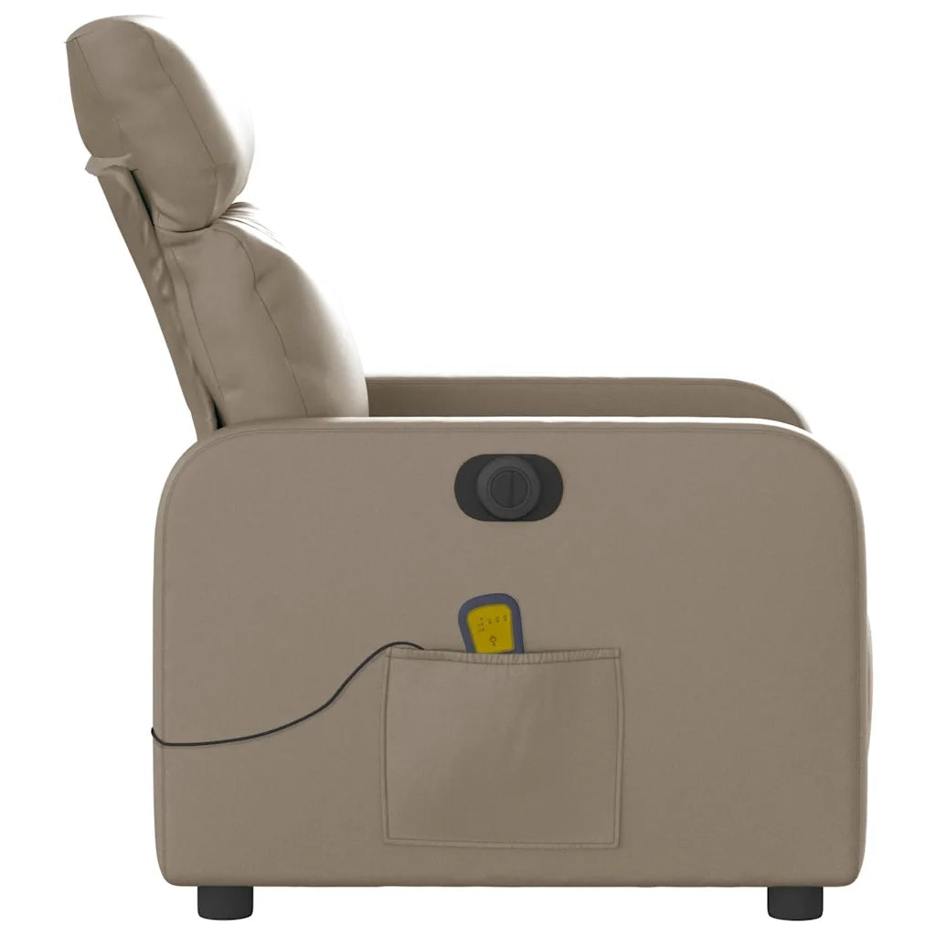Poltrona | Sedia Relax Reclinabile Massaggio Elettrica Cappuccino Similpelle
