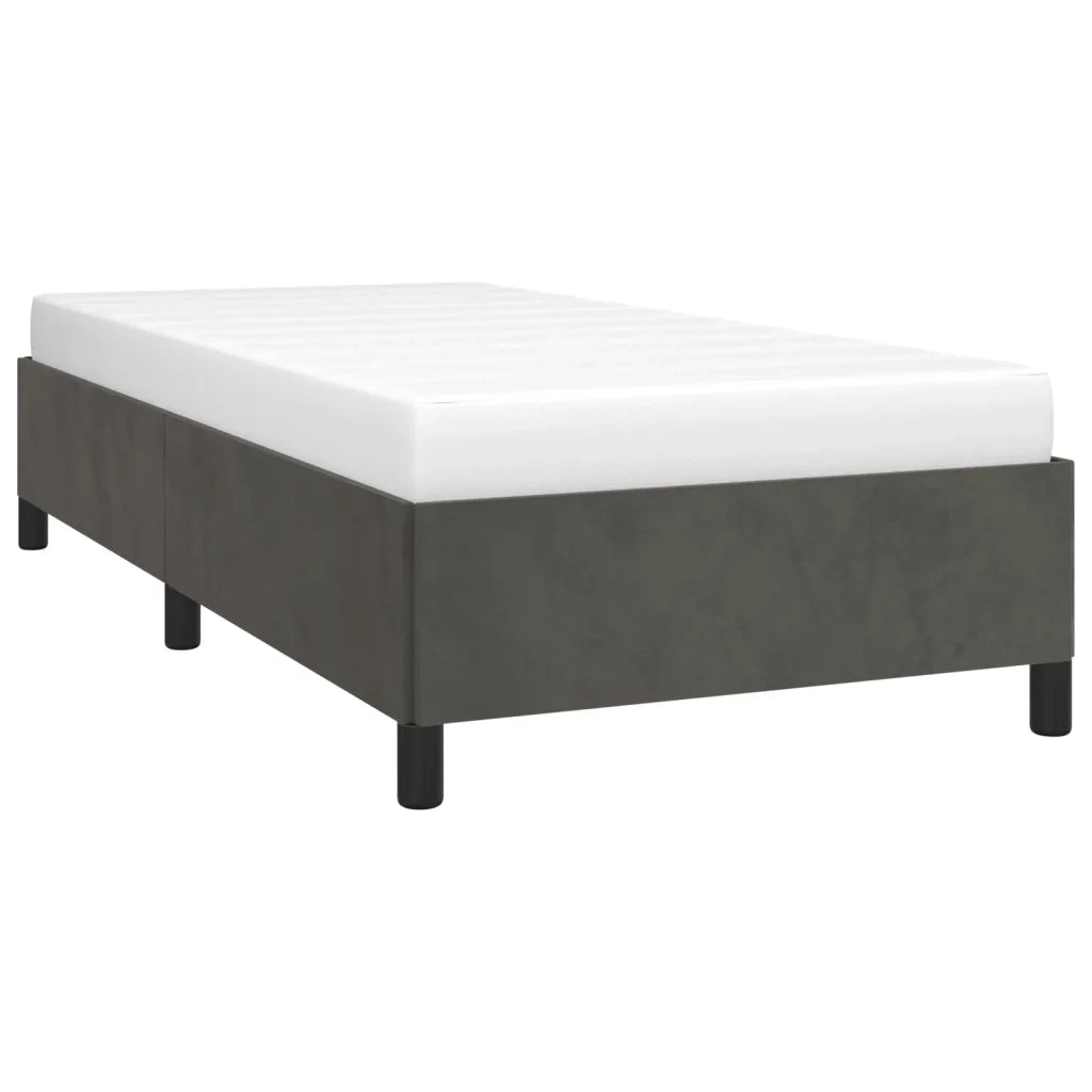 Letto singolo | Letto per adulti | Giroletto senza Materasso Grigio Scuro 90x200 cm Velluto