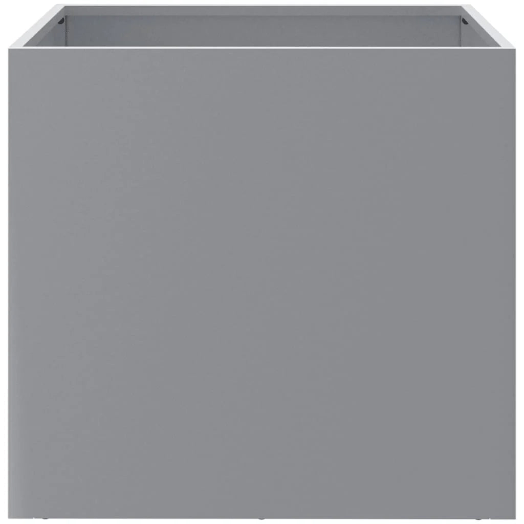 Fioriera/aiuola argentata per piante fiori e patio/giardino 49 x 47 x 46 cm acciaio zincato argento 02_0038070