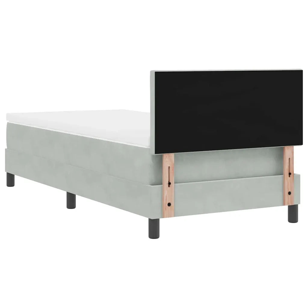 Letto a molle con materasso Grigio chiaro 90 x 200 cm Velluto 3339212
