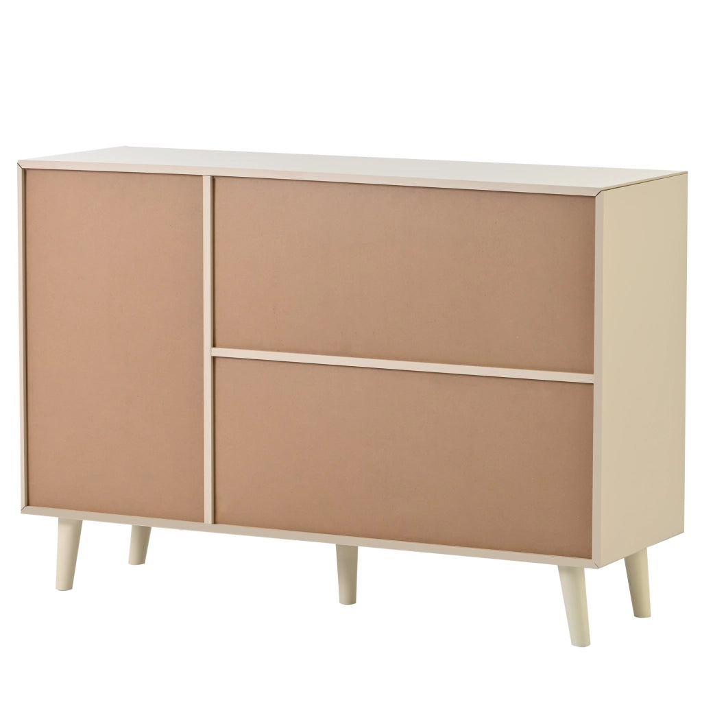 Mobile TV con Ante e Cassetti ¨C MINIMAL ¨C Bianco Crema, 120 cm