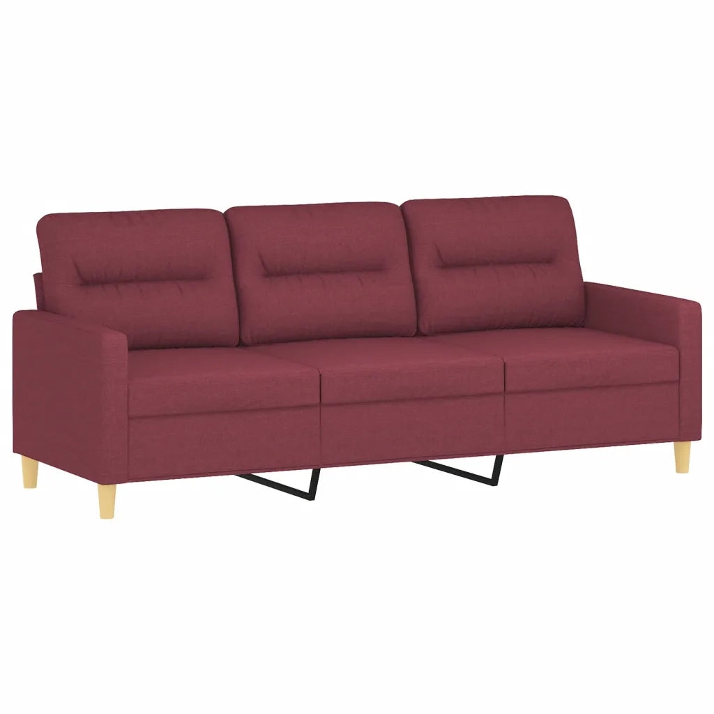 Set di Divani 4 pz con Cuscini Rosso Vino in Tessuto 3201550