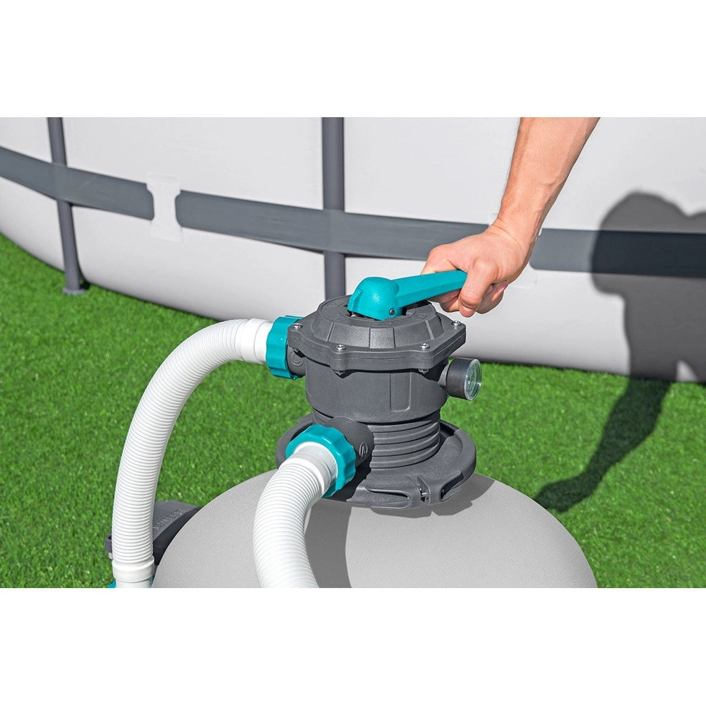 Trade Shop - Pompa Di Filtraggio A Sabbia Con Timer Manometro 11.355l/h Per Piscine Fuori Terra 58486 -