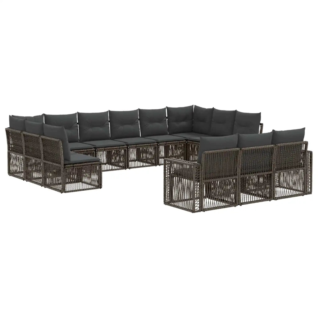 Set Divano da Giardino 13 pz Grigio e Grigio Scuro polyrattan 3435275
