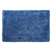 Tappeto Shaggy Tappeto a pelo lungo Solido Poliestere Blu Rettangolare 140 x 200 cm