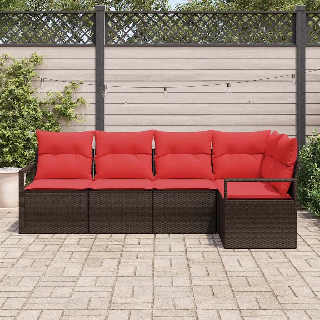 Set di divani 5 pcs Marrone polyrattan 3346384