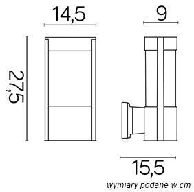 Applique esterna a parete 1 luce E27 nera IP54 SU-MA