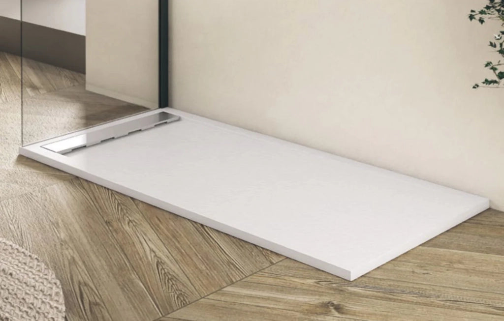 Piatto doccia Bidai con bordo 70X170 cm colore Crema RAL 1013 griglia Crema