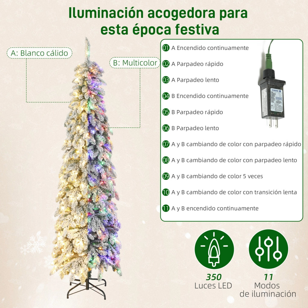 Albero di Natale Slim 225 cm ¨C Xylo ¨C LED Bicolore 11 Modi Timer 800 Rami Verde