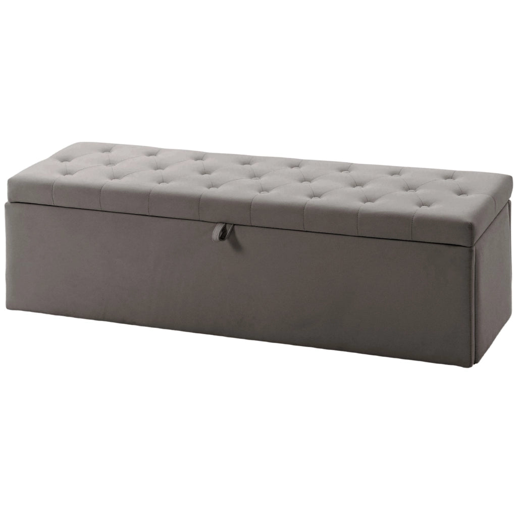 Divano imbottito con contenitore ¨C Minimal ¨C Grigio 137x41x42 cm