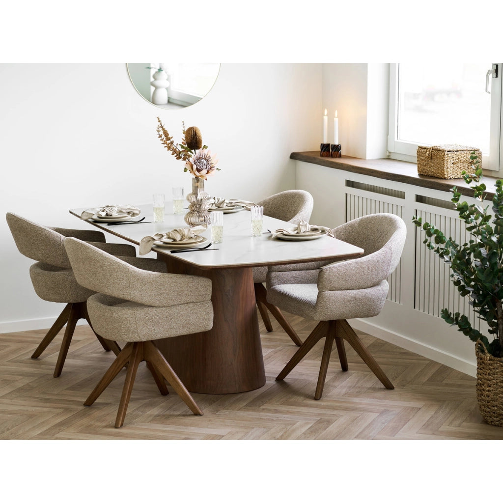 Piatto da cena Viola in gres beige ø27 cm — set da 4
