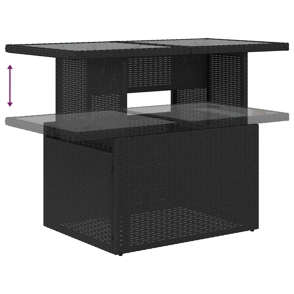 Set Divano da Giardino con cuscino 5 pcs Nero polyrattan 3348282