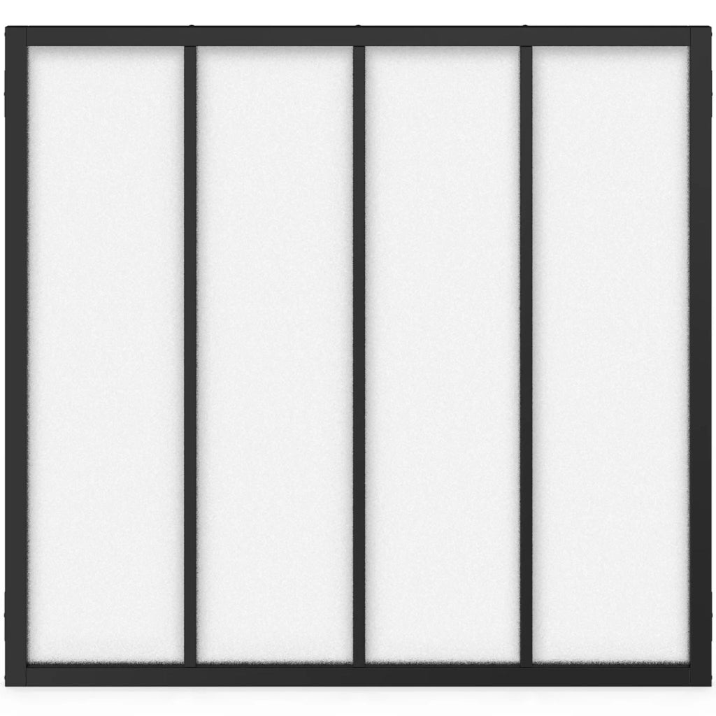 IDMarket - Tetto in vetro dell'officina a 4 pannelli L. 116 x H. 108 cm in metallo nero e vetro temperato smerigliato