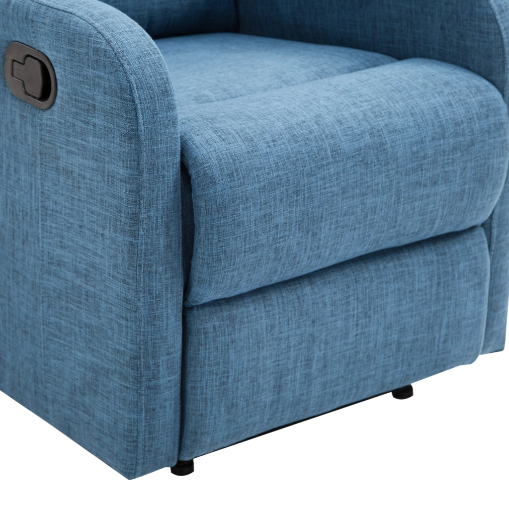 Poltrona Relax Reclinabile Manuale con Poggiapiedi ¨C Zephmum ¨C Tessuto Blu 67x83x107cm