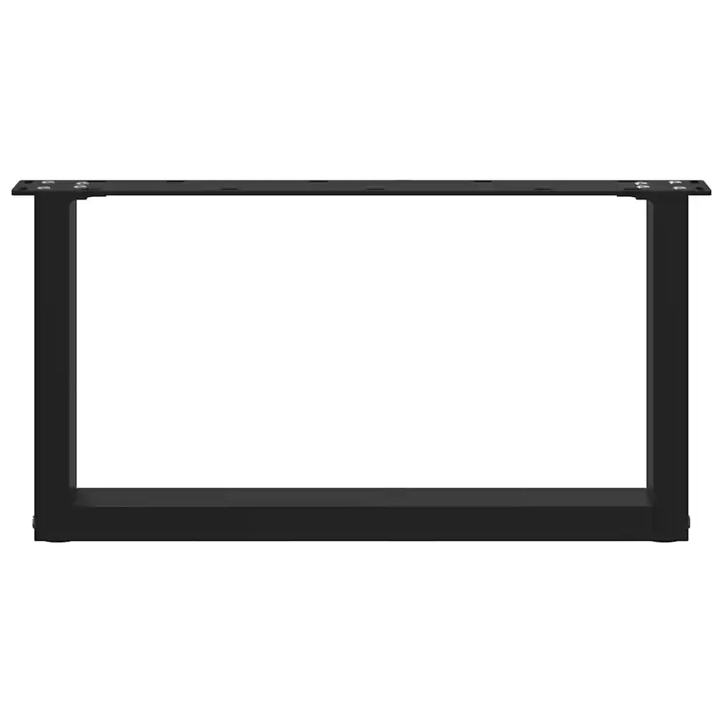 Gambe per Tavolino da Caff¨¨ a Forma di U 2 pz-Set di 2 Gamba per Tavolo Nere 70x(30-31) cm Acciaio 634971