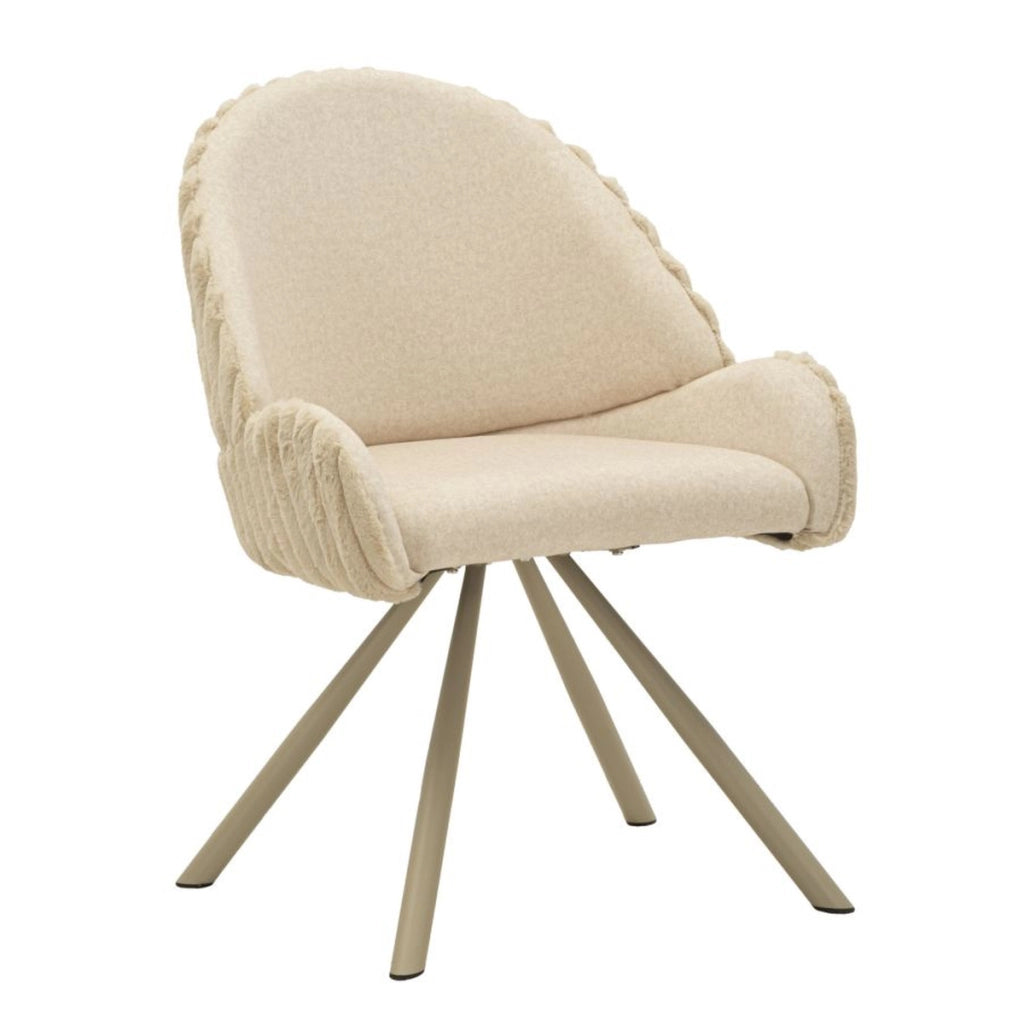 Set di 2 Sedie VKH885, Beige, Poliestere, 58x53x85 cm